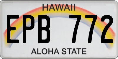 HI license plate EPB772