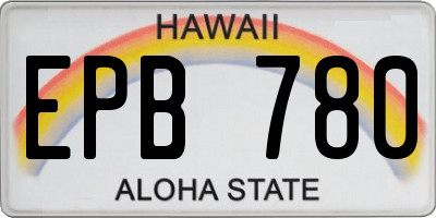 HI license plate EPB780