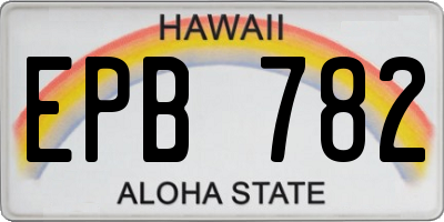 HI license plate EPB782
