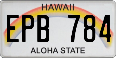 HI license plate EPB784