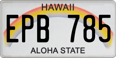 HI license plate EPB785