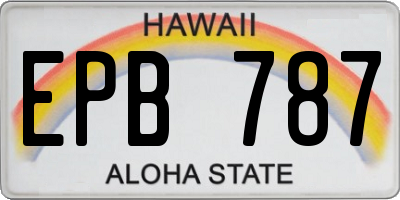 HI license plate EPB787