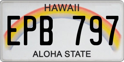 HI license plate EPB797