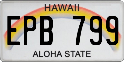 HI license plate EPB799