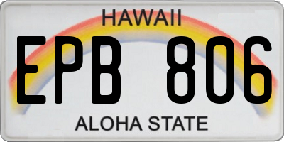 HI license plate EPB806
