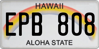 HI license plate EPB808