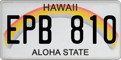 HI license plate EPB810