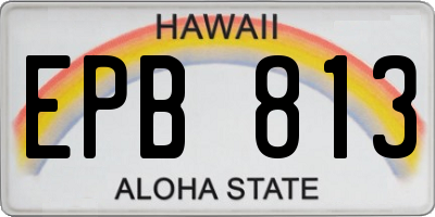 HI license plate EPB813