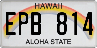HI license plate EPB814