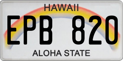 HI license plate EPB820