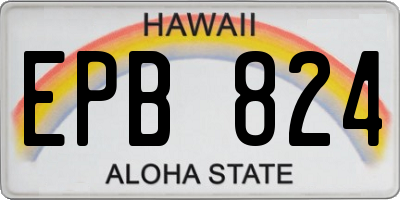 HI license plate EPB824
