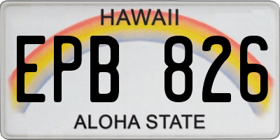 HI license plate EPB826