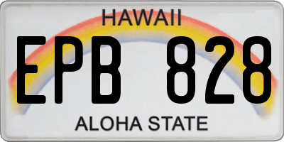HI license plate EPB828