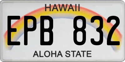 HI license plate EPB832