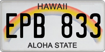 HI license plate EPB833