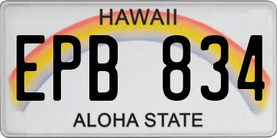 HI license plate EPB834