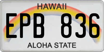 HI license plate EPB836
