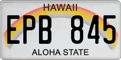HI license plate EPB845