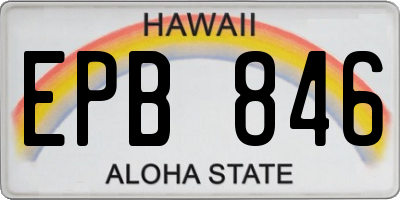 HI license plate EPB846