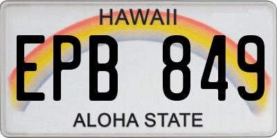 HI license plate EPB849