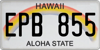 HI license plate EPB855
