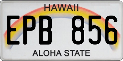 HI license plate EPB856