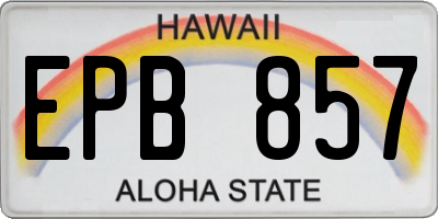 HI license plate EPB857