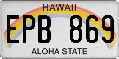 HI license plate EPB869