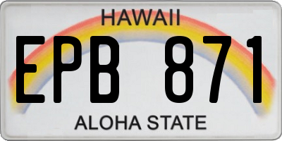 HI license plate EPB871