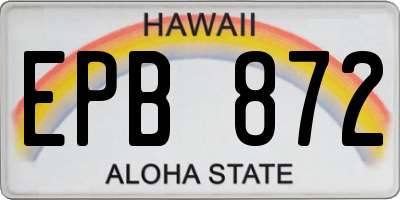 HI license plate EPB872