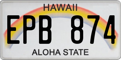 HI license plate EPB874