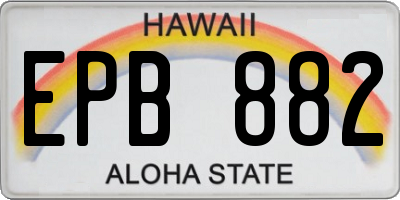 HI license plate EPB882