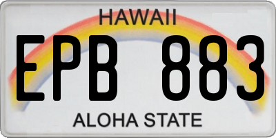 HI license plate EPB883