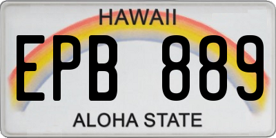 HI license plate EPB889