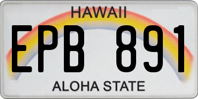 HI license plate EPB891