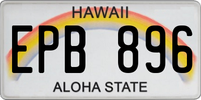 HI license plate EPB896