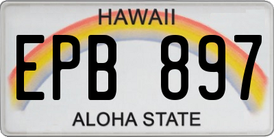 HI license plate EPB897
