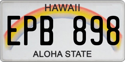 HI license plate EPB898