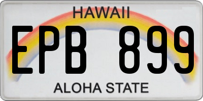 HI license plate EPB899