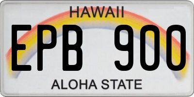 HI license plate EPB900
