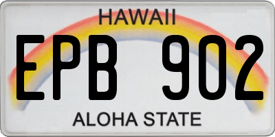 HI license plate EPB902