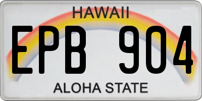 HI license plate EPB904