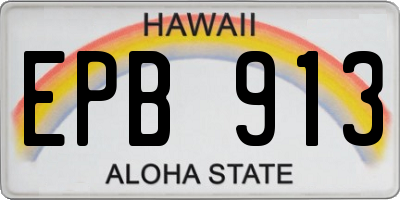 HI license plate EPB913
