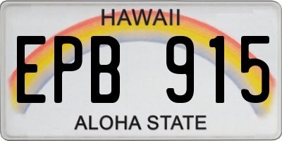 HI license plate EPB915