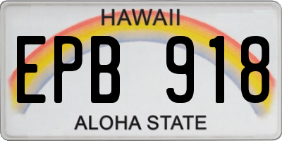 HI license plate EPB918