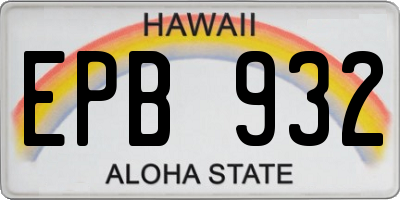 HI license plate EPB932