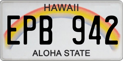 HI license plate EPB942