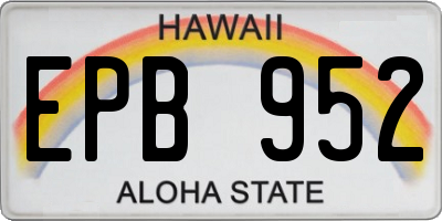 HI license plate EPB952
