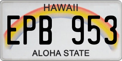 HI license plate EPB953