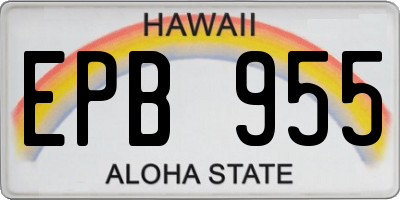 HI license plate EPB955